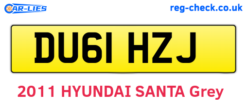 DU61HZJ are the vehicle registration plates.
