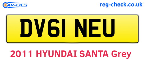 DV61NEU are the vehicle registration plates.