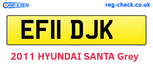 EF11DJK are the vehicle registration plates.
