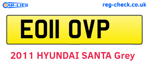 EO11OVP are the vehicle registration plates.