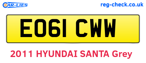 EO61CWW are the vehicle registration plates.