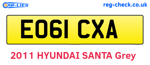EO61CXA are the vehicle registration plates.