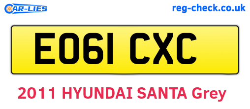 EO61CXC are the vehicle registration plates.