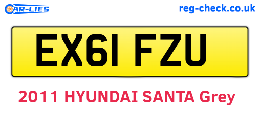 EX61FZU are the vehicle registration plates.