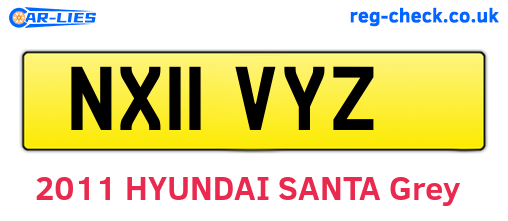 NX11VYZ are the vehicle registration plates.