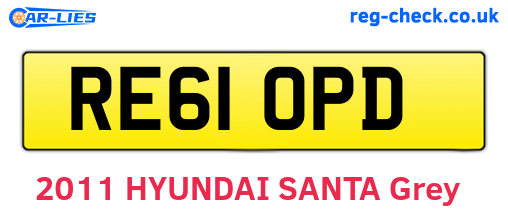 RE61OPD are the vehicle registration plates.