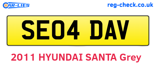SE04DAV are the vehicle registration plates.