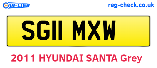 SG11MXW are the vehicle registration plates.