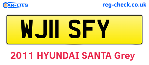WJ11SFY are the vehicle registration plates.