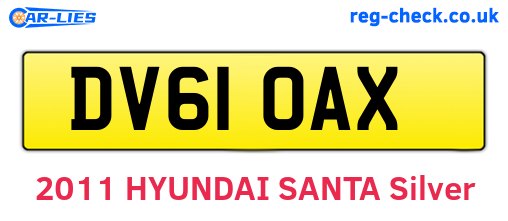 DV61OAX are the vehicle registration plates.