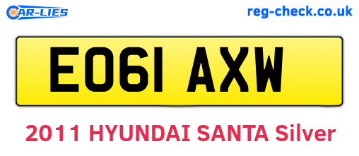 EO61AXW are the vehicle registration plates.