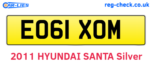 EO61XOM are the vehicle registration plates.