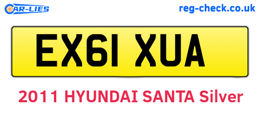 EX61XUA are the vehicle registration plates.