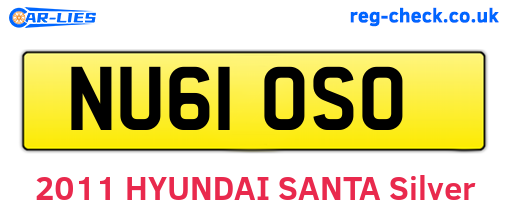 NU61OSO are the vehicle registration plates.