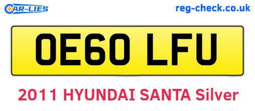 OE60LFU are the vehicle registration plates.