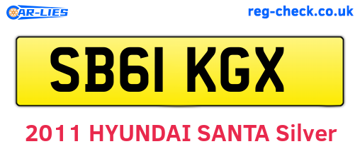 SB61KGX are the vehicle registration plates.