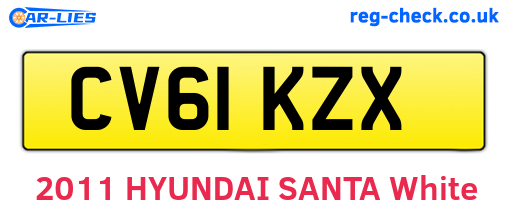 CV61KZX are the vehicle registration plates.
