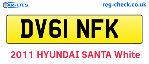 DV61NFK are the vehicle registration plates.