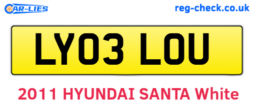 LY03LOU are the vehicle registration plates.