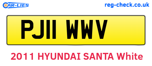 PJ11WWV are the vehicle registration plates.