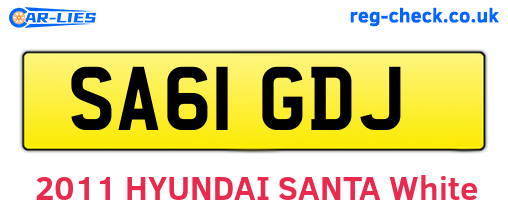 SA61GDJ are the vehicle registration plates.