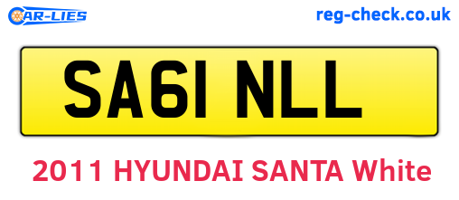 SA61NLL are the vehicle registration plates.