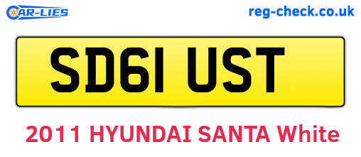 SD61UST are the vehicle registration plates.