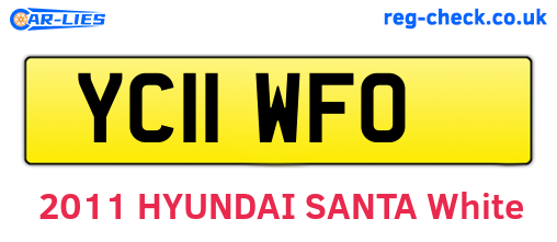 YC11WFO are the vehicle registration plates.