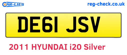 DE61JSV are the vehicle registration plates.