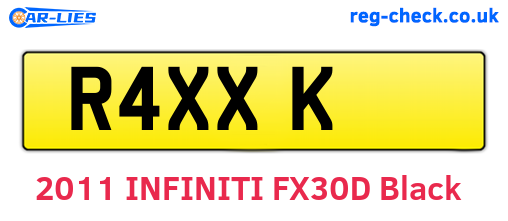 R4XXK are the vehicle registration plates.