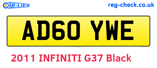 AD60YWE are the vehicle registration plates.