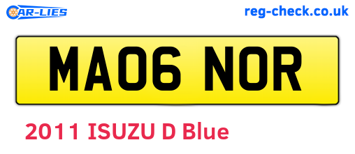 MA06NOR are the vehicle registration plates.
