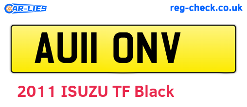 AU11ONV are the vehicle registration plates.