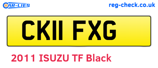 CK11FXG are the vehicle registration plates.
