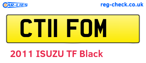CT11FOM are the vehicle registration plates.
