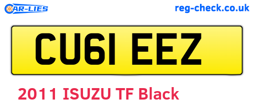 CU61EEZ are the vehicle registration plates.