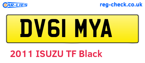 DV61MYA are the vehicle registration plates.