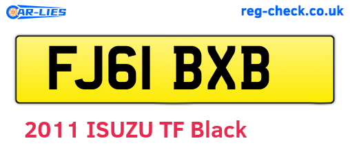 FJ61BXB are the vehicle registration plates.
