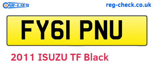 FY61PNU are the vehicle registration plates.