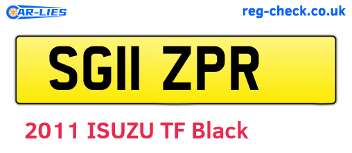 SG11ZPR are the vehicle registration plates.