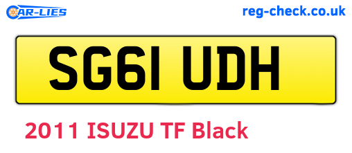 SG61UDH are the vehicle registration plates.