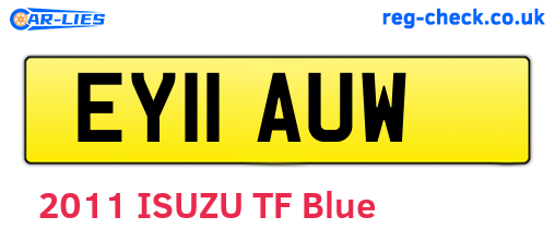 EY11AUW are the vehicle registration plates.