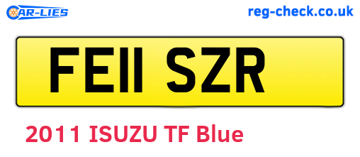FE11SZR are the vehicle registration plates.