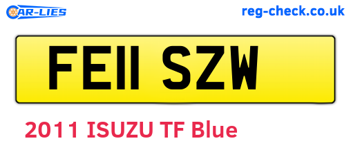 FE11SZW are the vehicle registration plates.