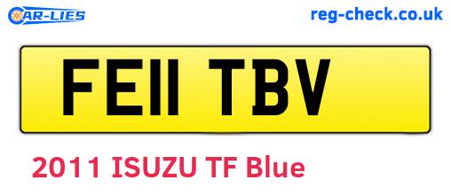 FE11TBV are the vehicle registration plates.