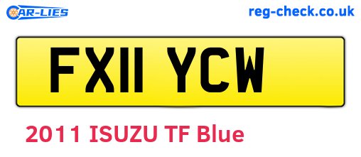 FX11YCW are the vehicle registration plates.