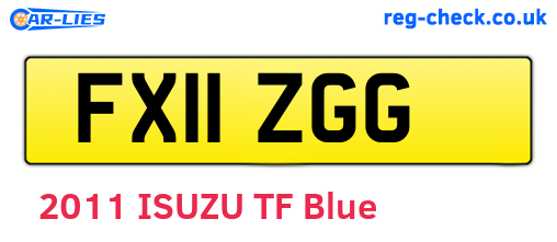 FX11ZGG are the vehicle registration plates.