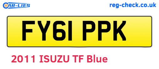 FY61PPK are the vehicle registration plates.