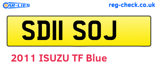 SD11SOJ are the vehicle registration plates.