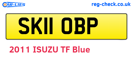 SK11OBP are the vehicle registration plates.